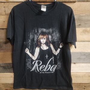 Gildan Black Graphic Tee with Blue Logo Tag